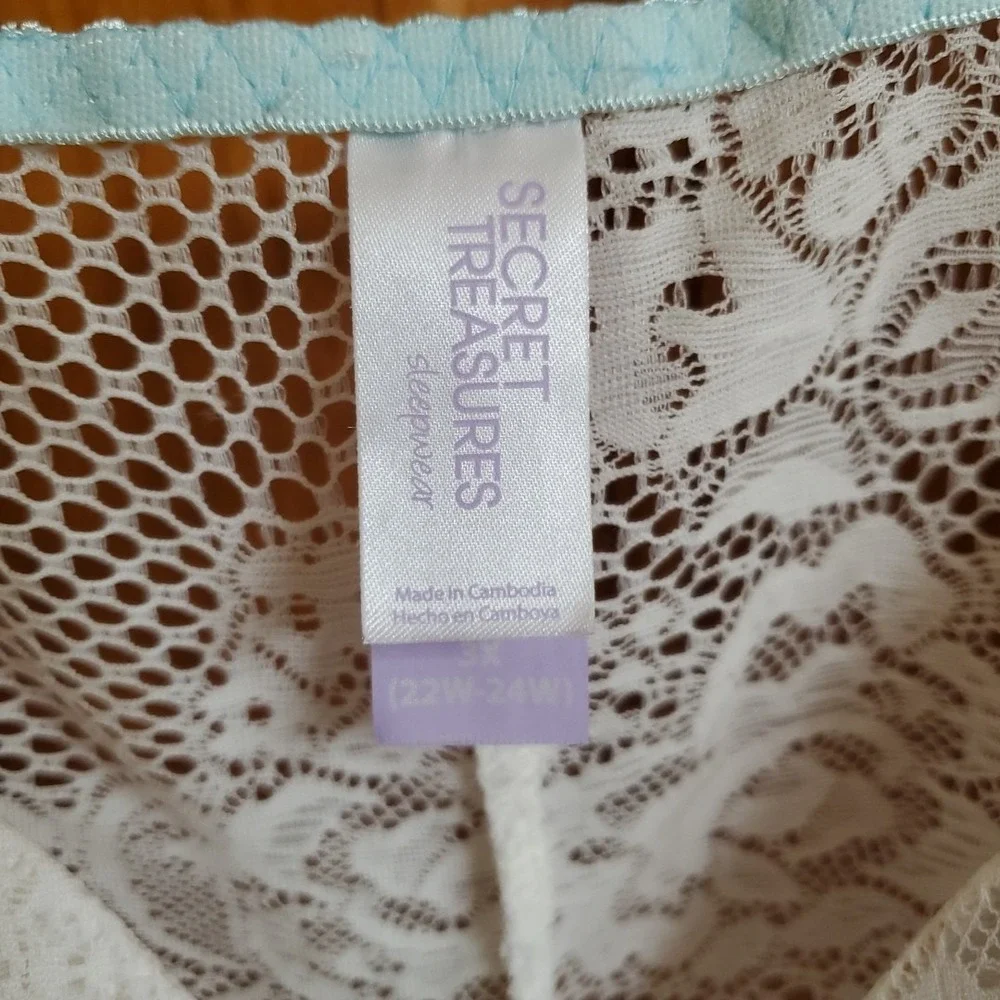 Secret Treasures Lace Short Babydoll White XXXL
